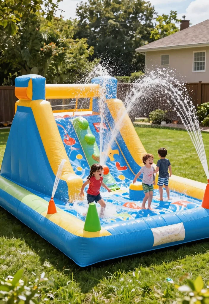 12 Splash Pad Backyard Ideas That Don't Flood the Grass - 4. Inflatable Splash Pad 1