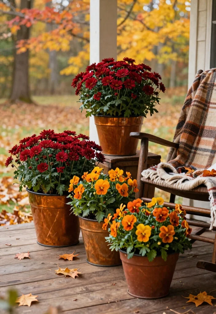 12 Thanksgiving Decorations for Outdoors That Survive Wind and Rain - 1. Weather-Resistant Planters 1