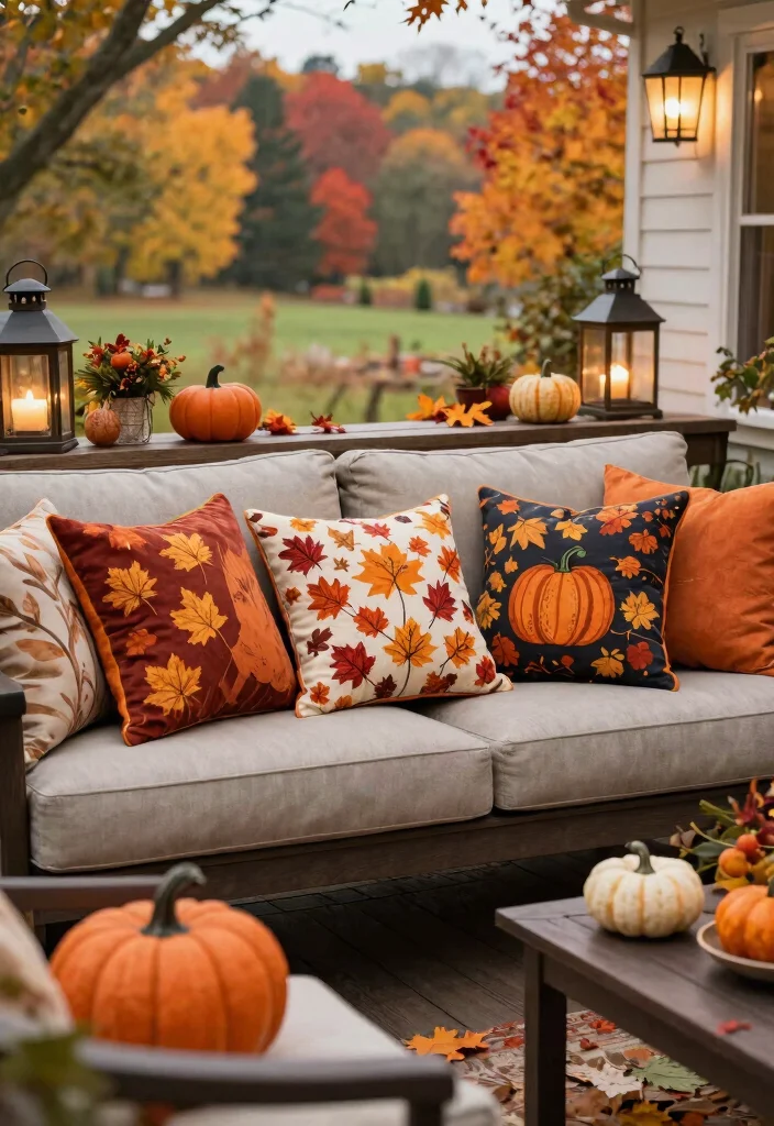12 Thanksgiving Decorations for Outdoors That Survive Wind and Rain - 12. Festive Throw Pillows 1