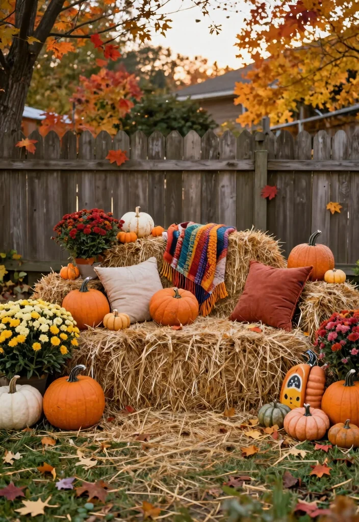 12 Thanksgiving Decorations for Outdoors That Survive Wind and Rain - 4. Decorative Hay Bales 1