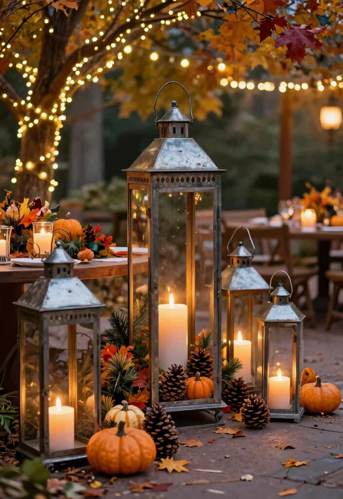 12 Thanksgiving Decorations for Outdoors That Survive Wind and Rain - 5. Metal Lanterns 1