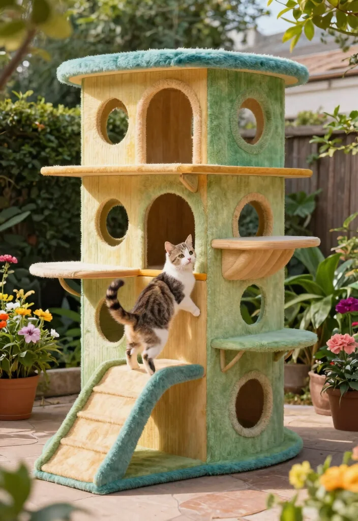 14 Cat Patio Enclosure Ideas That Keep Indoor Cats Safe Outside - 5. Multi-Level Cat Catio Design 1
