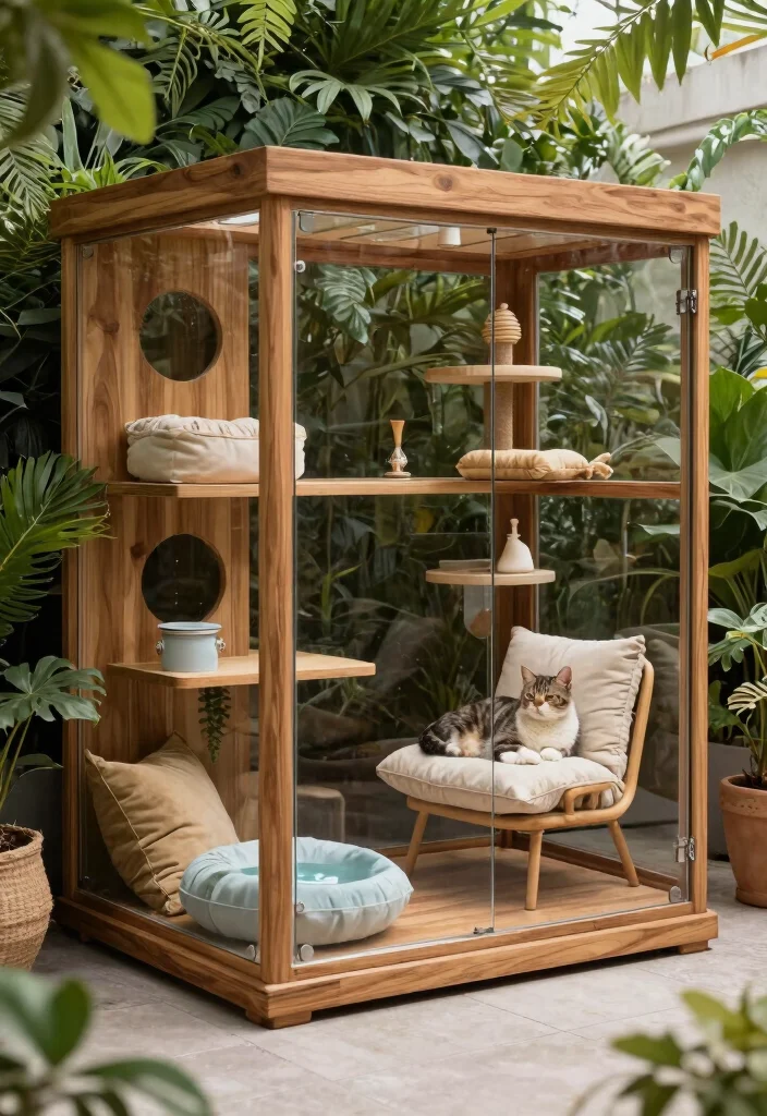 14 Cat Patio Enclosure Ideas That Keep Indoor Cats Safe Outside - 7. Luxury Cat Catio Experience 1