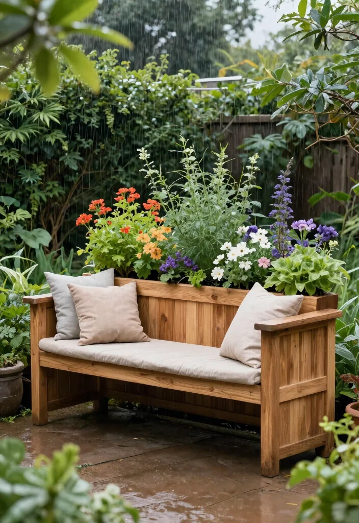 14 Cedar Planter Box Ideas That Won't Rot in Wet Climates - 2. Cedar Planter Box Bench 1