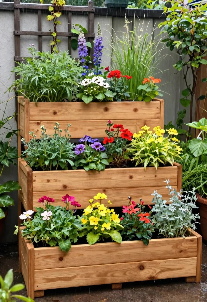 14 Cedar Planter Box Ideas That Won't Rot in Wet Climates - 3. Multi-Tiered Cedar Planter Boxes 1