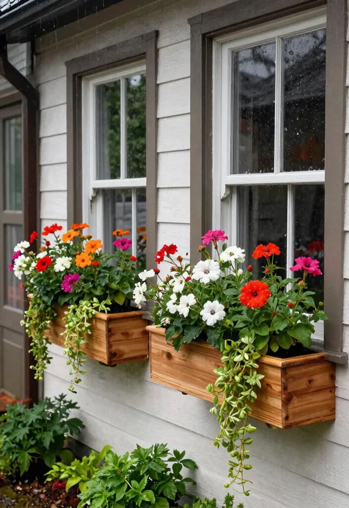 14 Cedar Planter Box Ideas That Won't Rot in Wet Climates - 6. Cedar Window Boxes 1