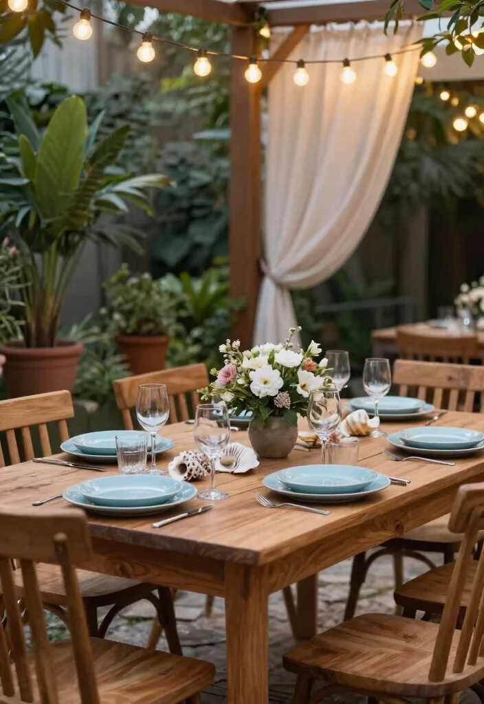 14 Coastal Farmhouse Decor Ideas That Feel Beachy Without Looking Tacky - 10. Outdoor Dining Spaces 1