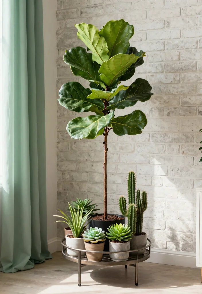 14 Corner Plant Stand Ideas That Fill Dead Space in Tight Rooms - 3. Circular Plant Stand 1