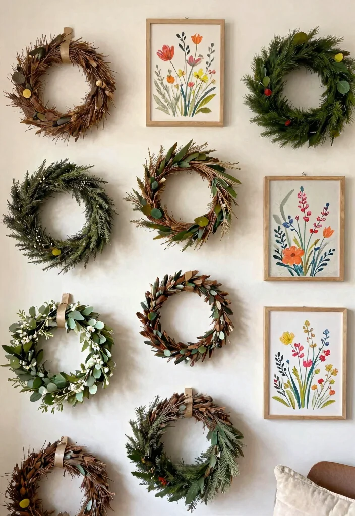 14 Farmhouse Wall Art Ideas That Fill Big Blank Walls on a Budget - 12. Seasonal Decor Display 1