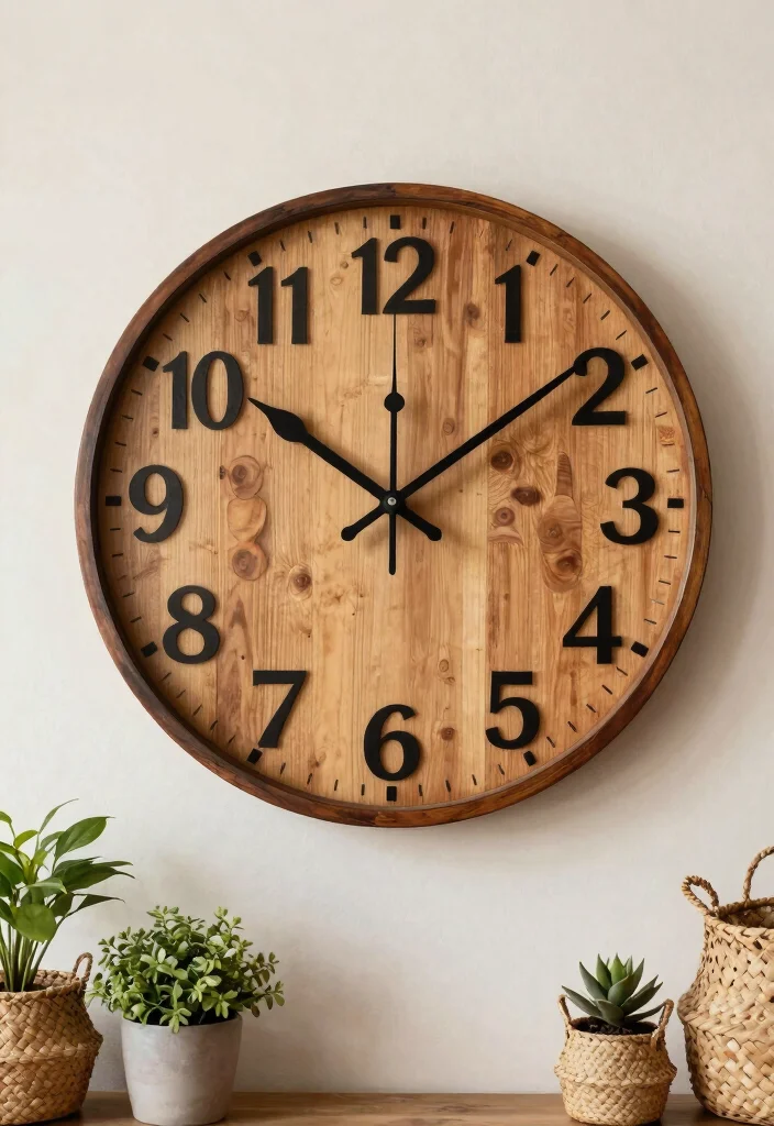 14 Farmhouse Wall Art Ideas That Fill Big Blank Walls on a Budget - 14. Rustic Clock Art 1