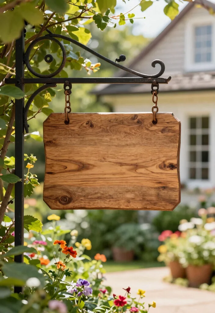 14 House Name Plate Design Outdoor Ideas That Survive Any Weather - 1. Classic Wooden Sign with Weather-Resistant Finish 1