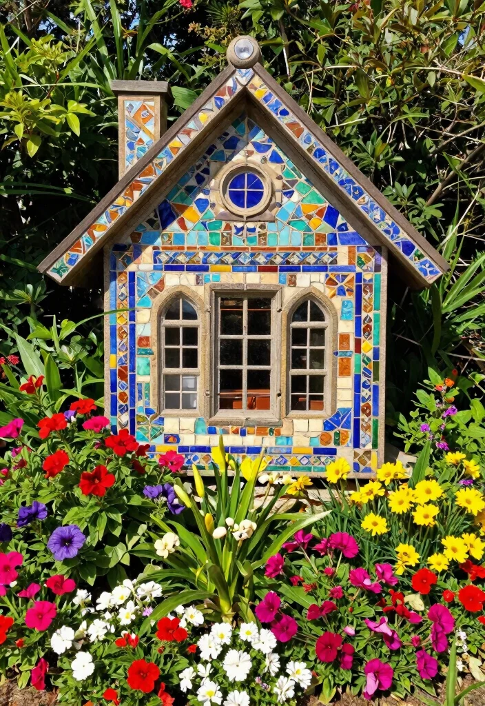 14 House Name Plate Design Outdoor Ideas That Survive Any Weather - 10. Artistic Mosaic Signs for a Creative Flair 1
