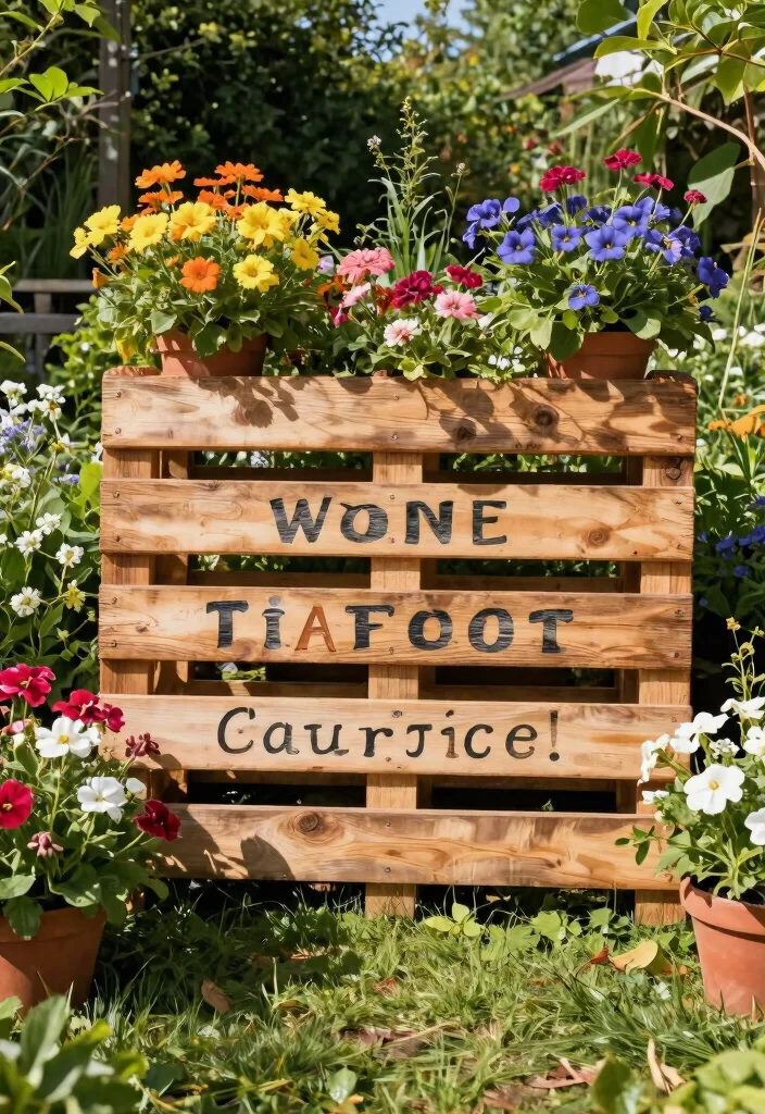 14 House Name Plate Design Outdoor Ideas That Survive Any Weather - 11. Whimsical Wooden Pallet Signs for a Rustic Feel 1