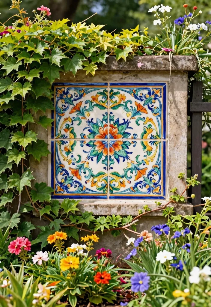 14 House Name Plate Design Outdoor Ideas That Survive Any Weather - 4. Vibrant Ceramic Tiles for a Colorful Display 1