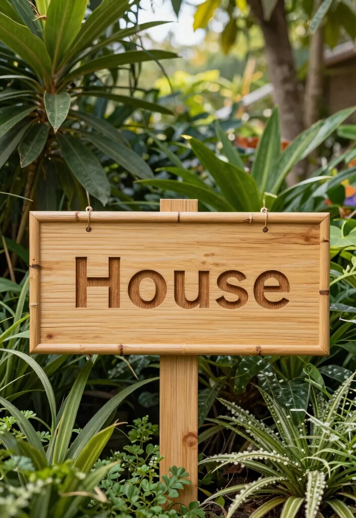 14 House Name Plate Design Outdoor Ideas That Survive Any Weather - 8. Eco-Friendly Bamboo Signs for Sustainability Lovers 1