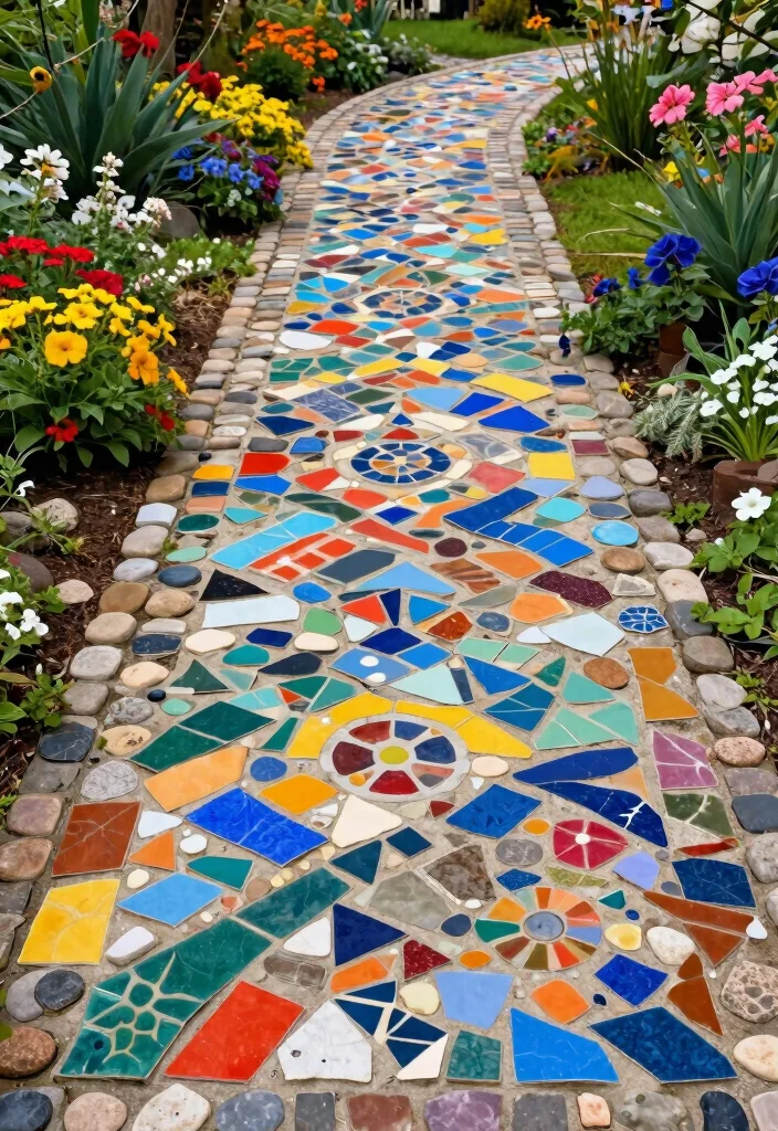 14 Paving Ideas for Outdoor Spaces on a Budget - 13. Mosaic Pathways - Art Underfoot 1