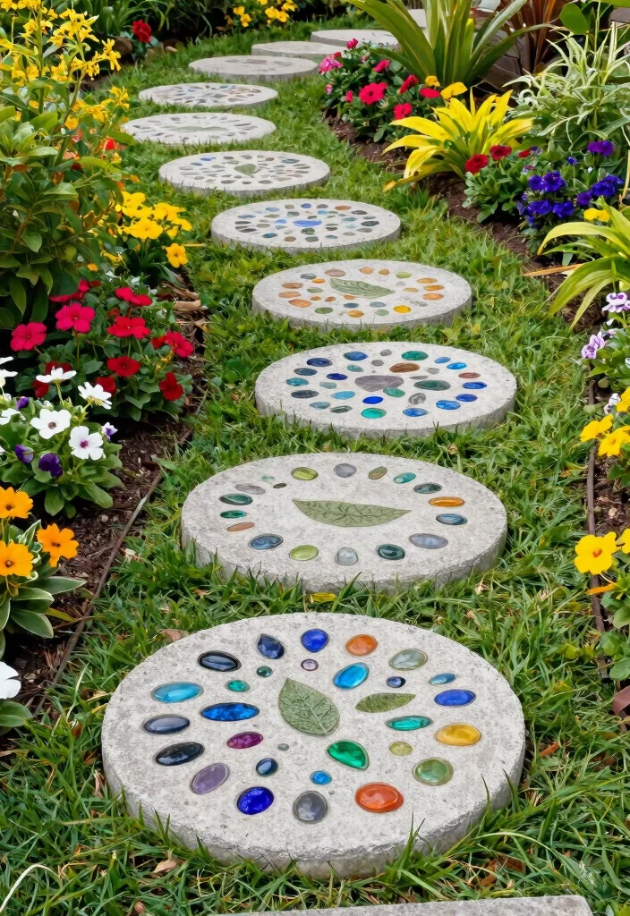 14 Paving Ideas for Outdoor Spaces on a Budget - 4. DIY Concrete Stepping Stones - Fun and Functional 1