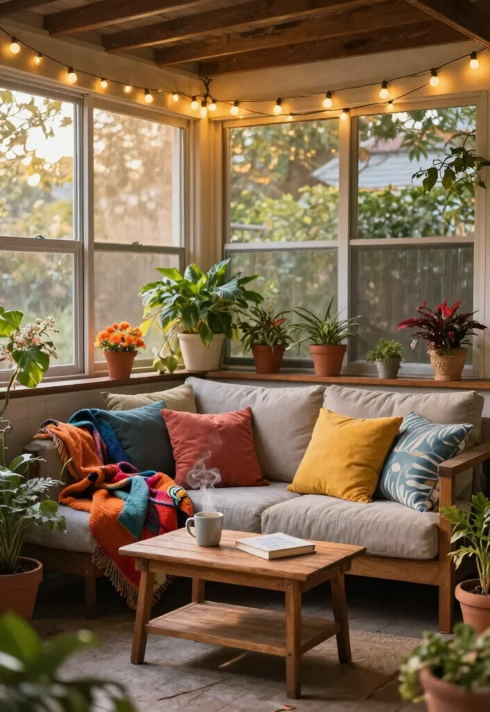 14 Retractable Screen Porch Ideas for Year-Round Use - 1. Cozy Corner Retreat 1