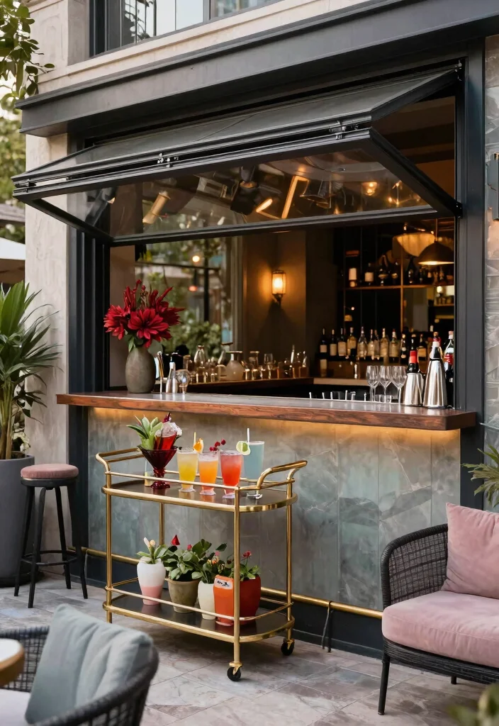 14 Retractable Screen Porch Ideas for Year-Round Use - 9. Bar and Lounge Area 1