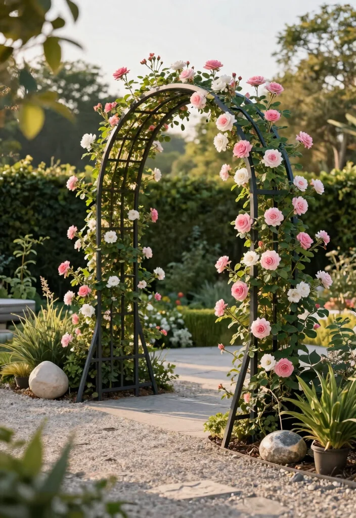14 Unique Trellis Ideas That Don't Look Like Everyone Else's - 2. Curved Metal Trellis 1