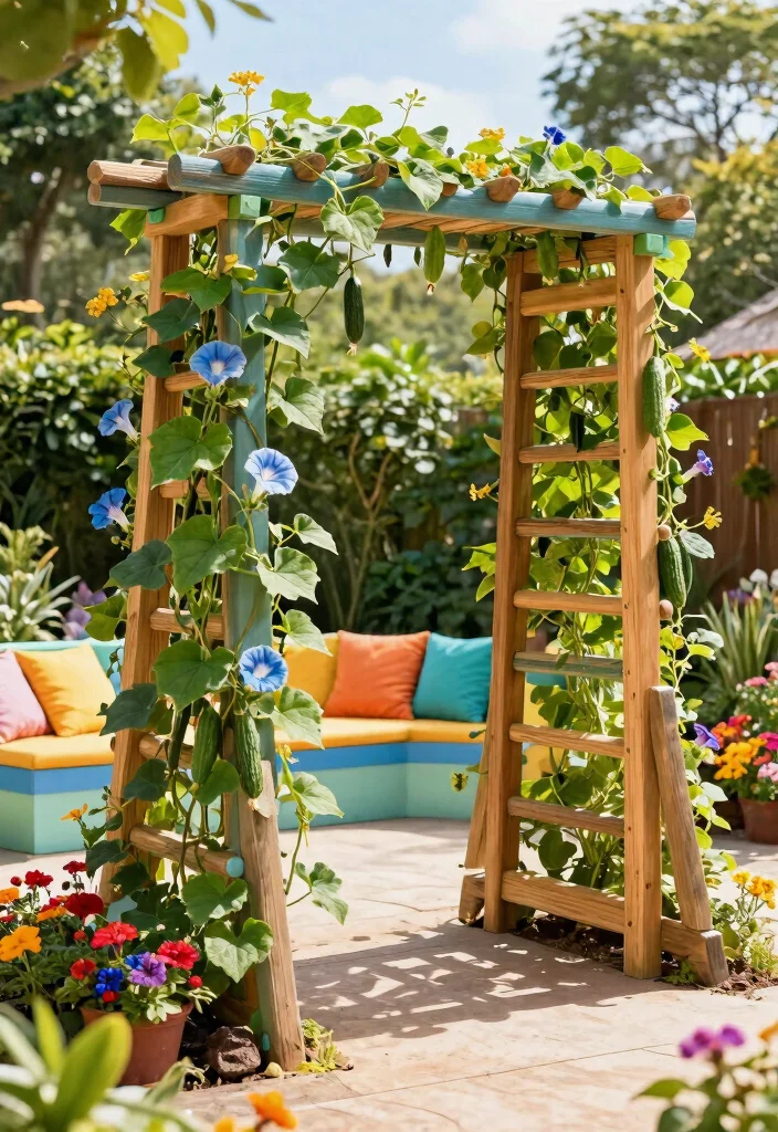 14 Unique Trellis Ideas That Don't Look Like Everyone Else's - 7. Climbing Frame with a Twist 1