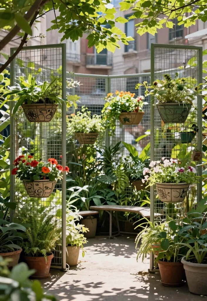 14 Wire Mesh Fence Ideas for Gardens That Keep Critters Out - 12. Wire Mesh Privacy Screens 1