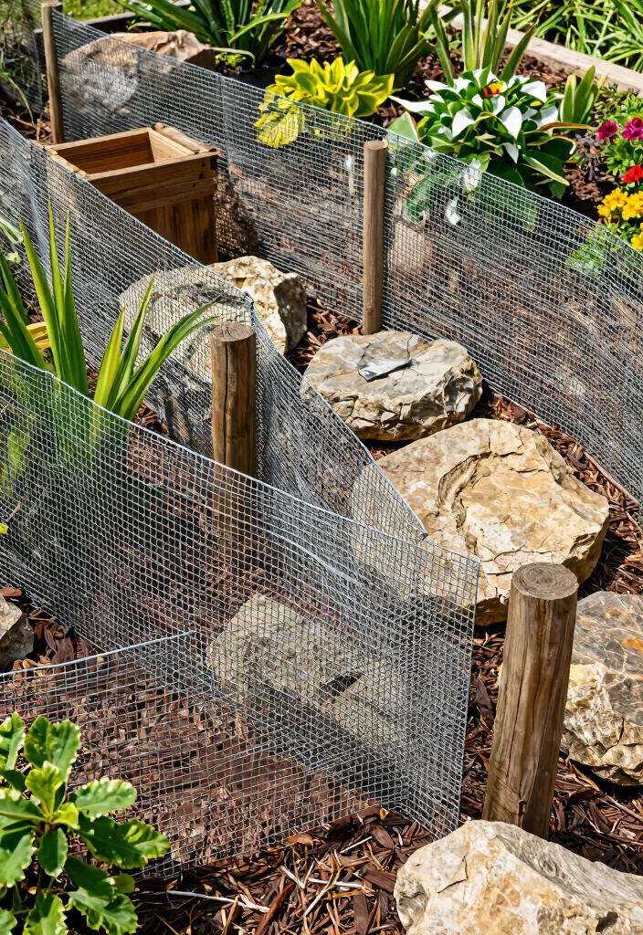 14 Wire Mesh Fence Ideas for Gardens That Keep Critters Out - 14. Intersecting Wire Mesh and Natural Elements 1