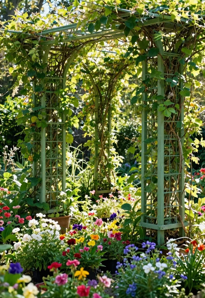 14 Wire Mesh Fence Ideas for Gardens That Keep Critters Out - 3. Decorative Wire Mesh Trellis 1