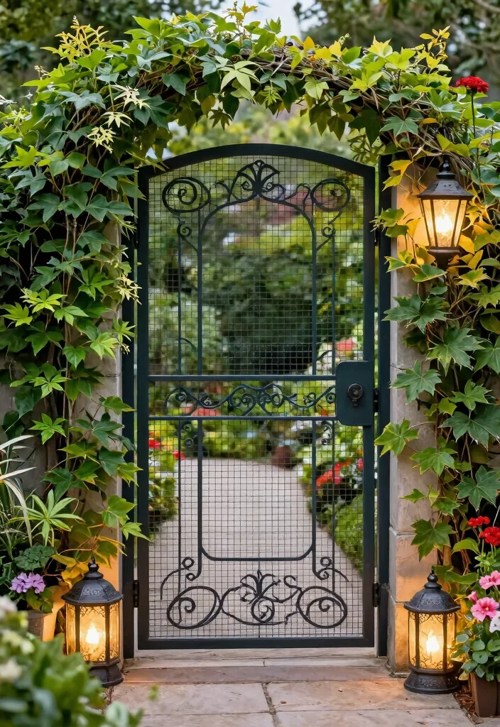 14 Wire Mesh Fence Ideas for Gardens That Keep Critters Out - 8. Wire Mesh Garden Gate 1