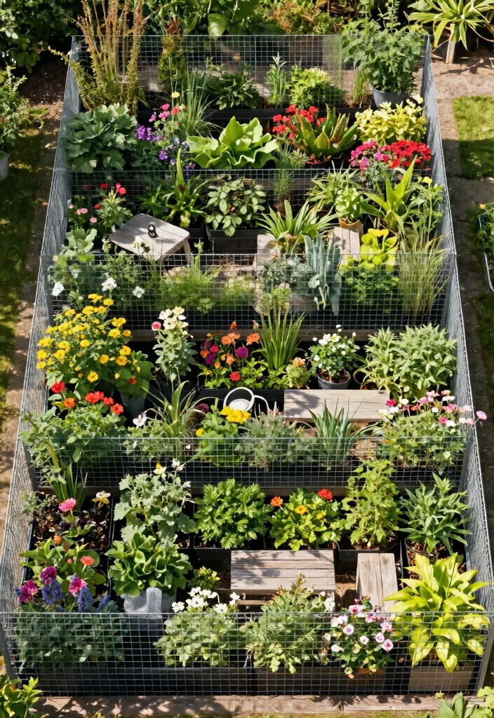 14 Wire Mesh Fence Ideas for Gardens That Keep Critters Out - 9. Multi-Level Wire Mesh Fencing 1