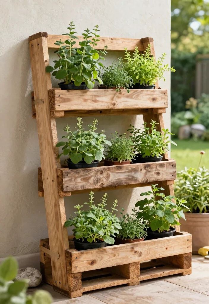 15 Backyard Pallet Ideas on a Budget That Look Expensive - 1. Vertical Herb Garden 1