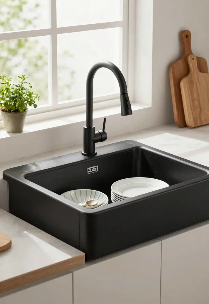 15 Black Farmhouse Sink Ideas That Don't Show Every Water Spot - 6. Low-Profile Design 1