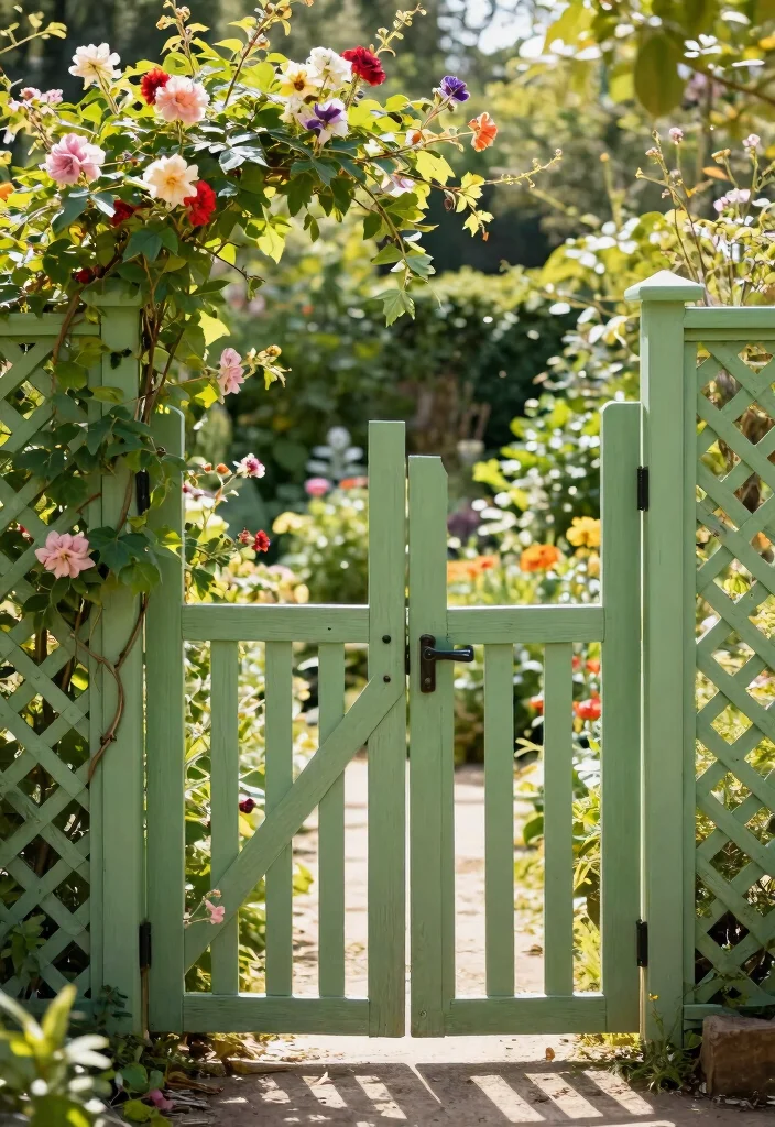 15 Farm Fence Gate Ideas on a Budget That Keep Animals In - 4. Simple Lattice Gate 1