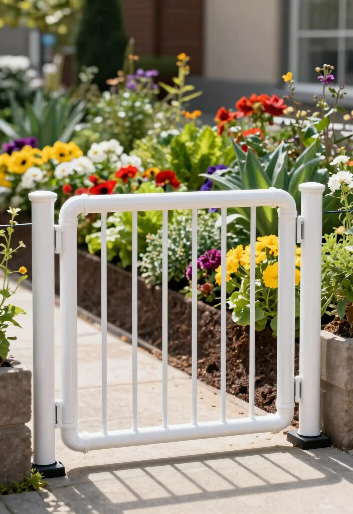 15 Farm Fence Gate Ideas on a Budget That Keep Animals In - 5. PVC Pipe Gate 1