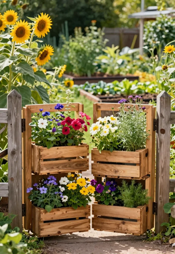 15 Farm Fence Gate Ideas on a Budget That Keep Animals In - 8. Repurposed Wooden Crates 1