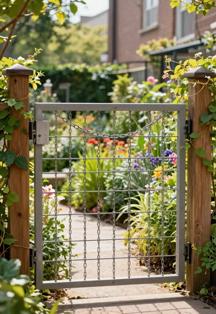 15 Farm Fence Gate Ideas on a Budget That Keep Animals In - 9. Simple Chain Link Gate 1