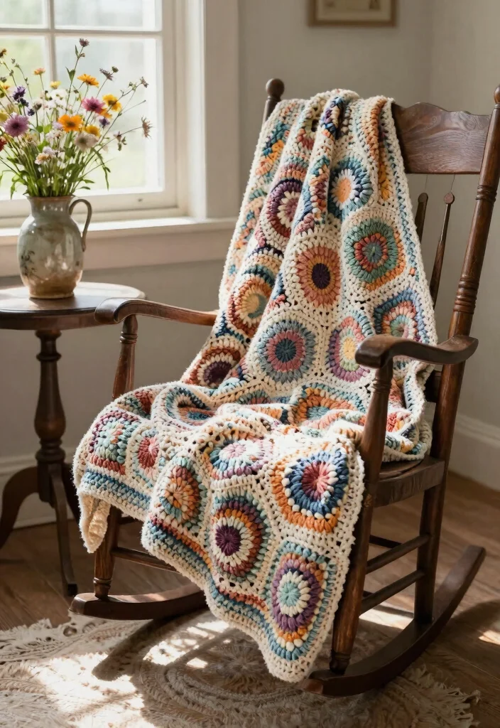 15 Farmhouse Crochet Blanket Ideas for Beginners Without Patterns - 13. Simple Double Crochet 1