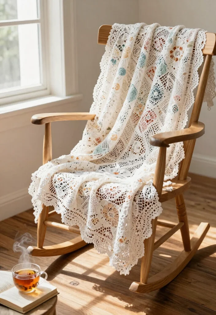 15 Farmhouse Crochet Blanket Ideas for Beginners Without Patterns - 3. Lacy Layers 1