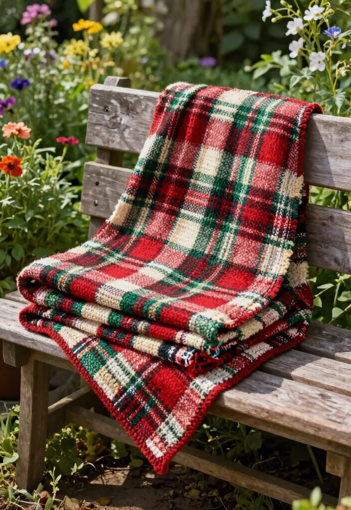 15 Farmhouse Crochet Blanket Ideas for Beginners Without Patterns - 6. Plaid Perfection 1