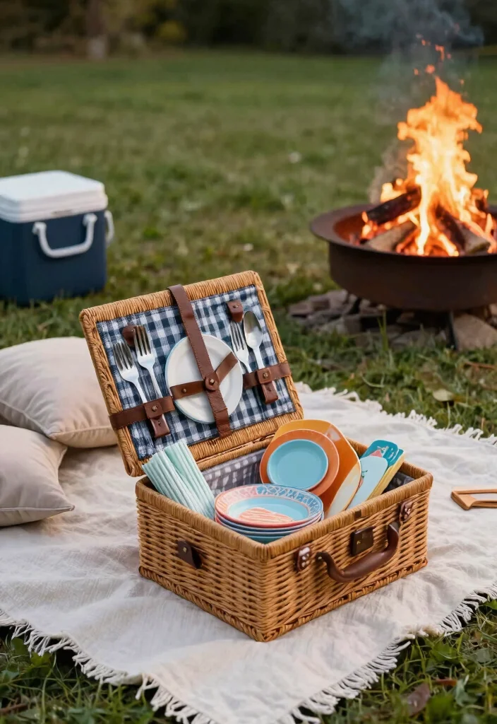 15 Fire Pit Gift Basket Ideas for First-Time Homeowners - 13. Portable Picnic Set 1