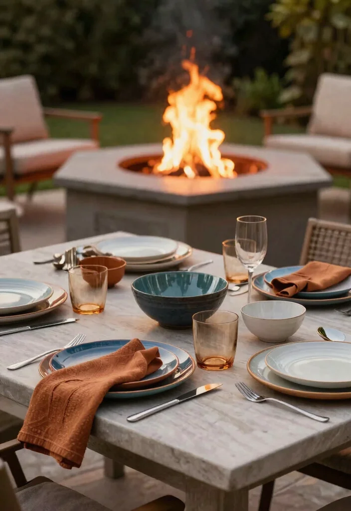 15 Fire Pit Gift Basket Ideas for First-Time Homeowners - 8. Elegant Outdoor Tableware 1