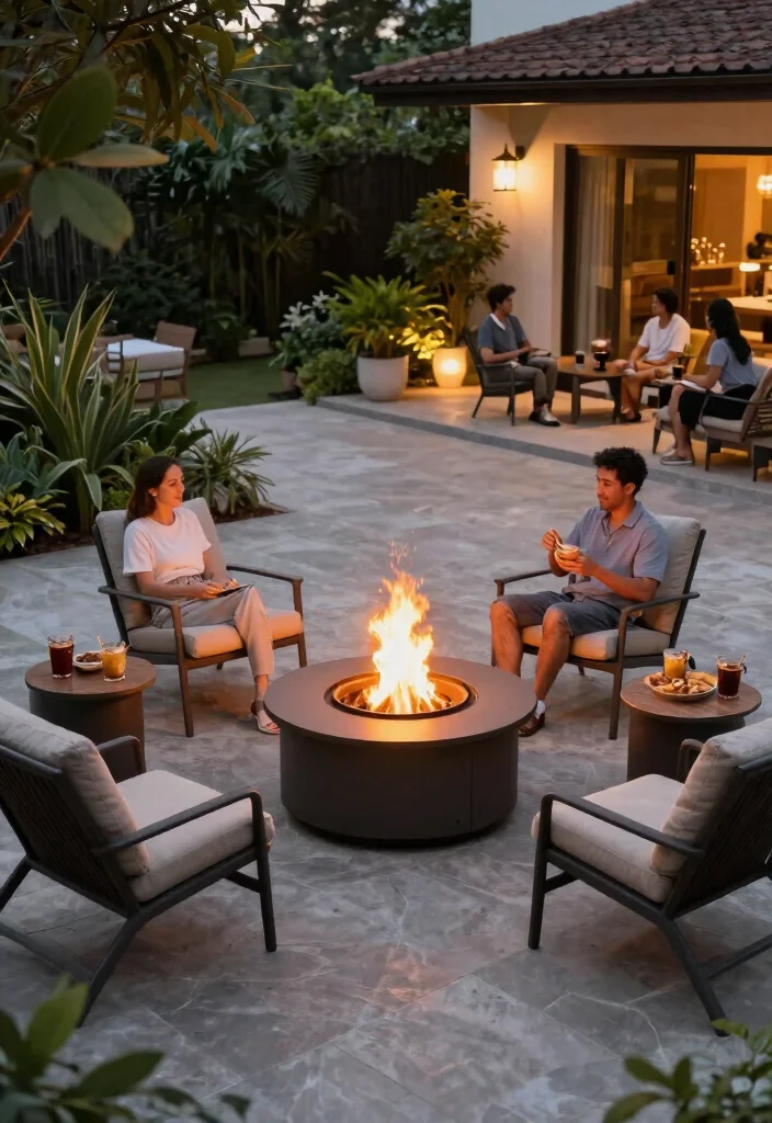 15 Metal Fire Pit Ideas That Don't Rust After One Season - 12. Fire Pit with Side Tables 1