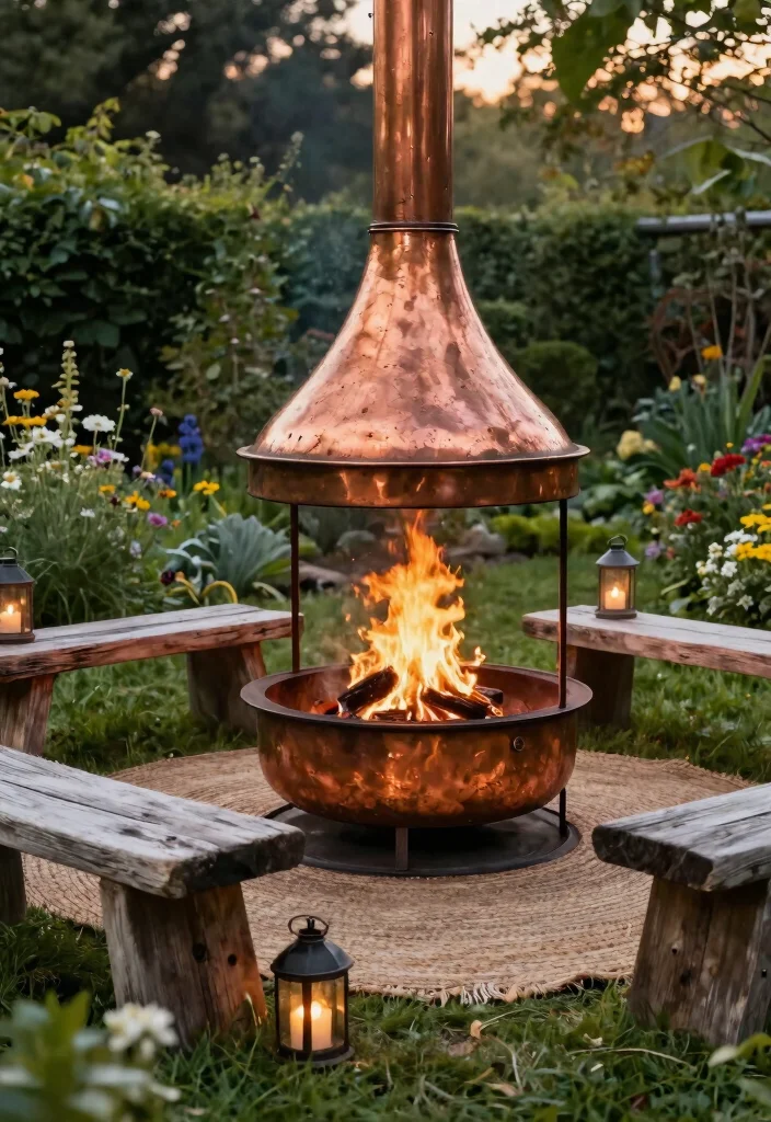 15 Metal Fire Pit Ideas That Don't Rust After One Season - 3. Rustic Copper Fire Pit 1