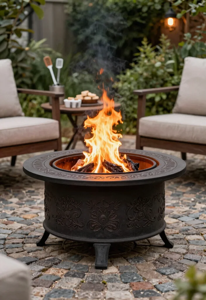 15 Metal Fire Pit Ideas That Don't Rust After One Season - 4. Stylish Cast Iron Fire Pit 1