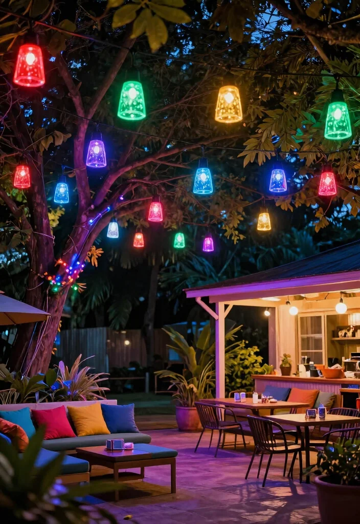 15 Outdoor Hanging Lights That Install Without Running New Wire - 4. Color-Changing Solar Hanging Lights for a Fun Twist 1