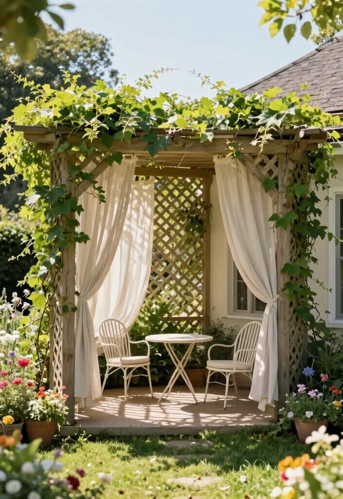 15 Pergola Ideas Attached to House That Add Shade Without a Full Rebuild - 1. Lattice Pergola for Privacy 1