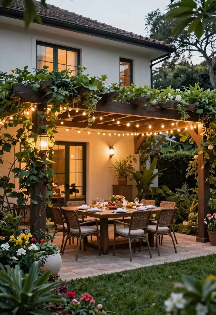 15 Pergola Ideas Attached to House That Add Shade Without a Full Rebuild - 11. Pergola for Outdoor Dining 1