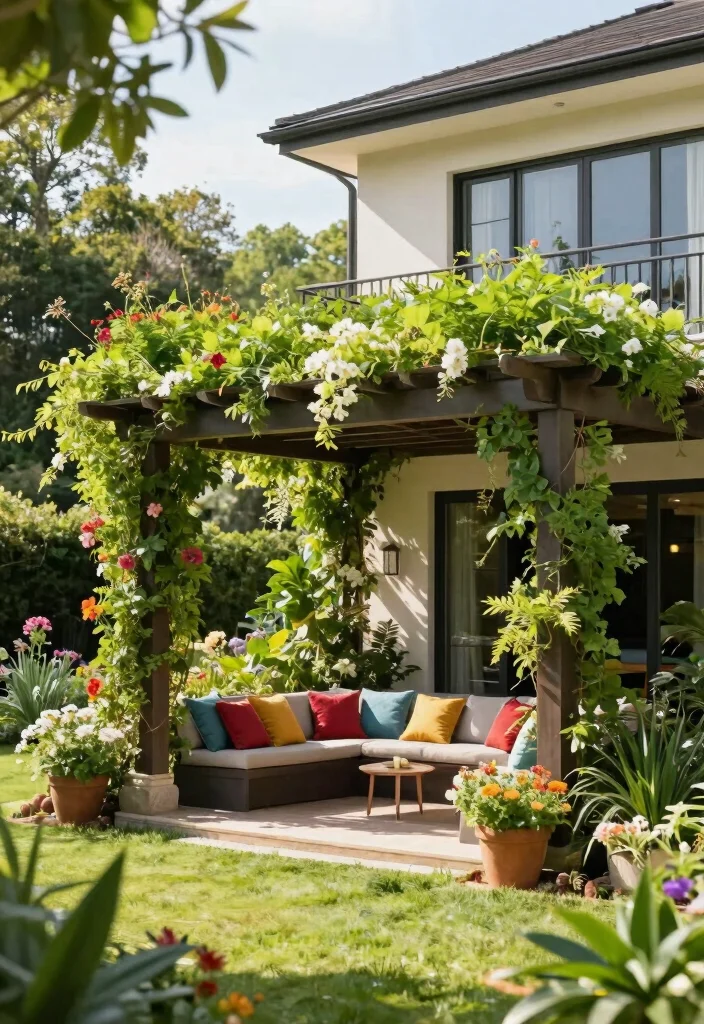 15 Pergola Ideas Attached to House That Add Shade Without a Full Rebuild - 14. Pergola with a Green Roof 1