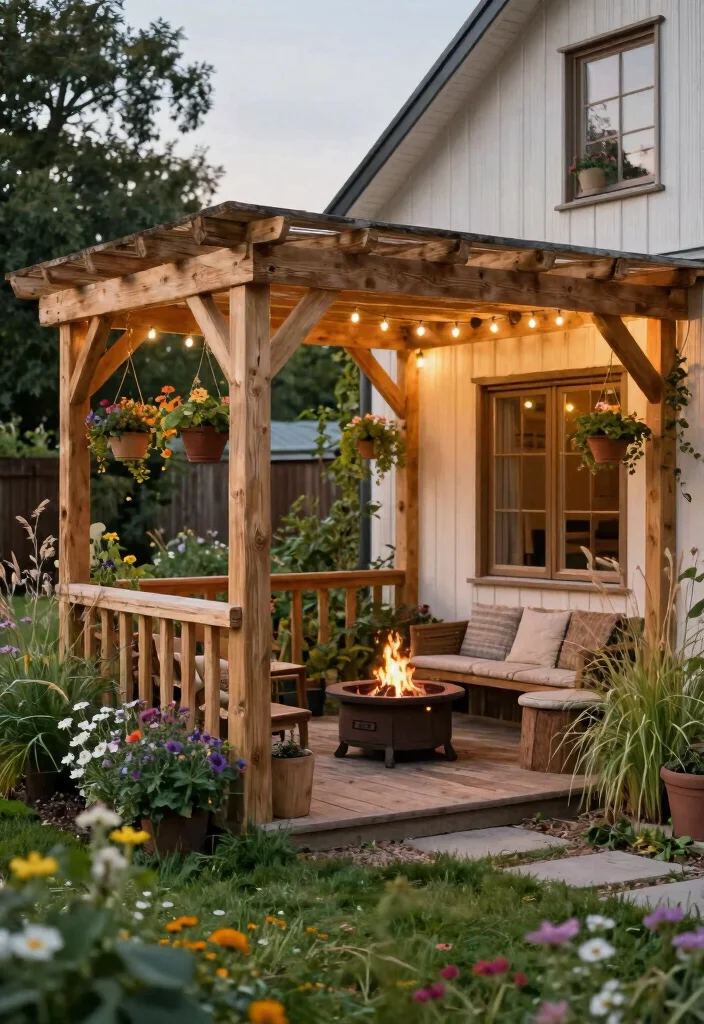 15 Pergola Ideas Attached to House That Add Shade Without a Full Rebuild - 3. Rustic Wooden Pergola 1