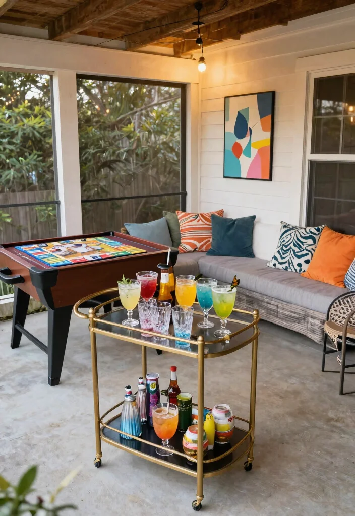 15 Screened In Porch Decorating Ideas That Feel Like a Real Room - 10. Incorporate an Entertaining Space 1